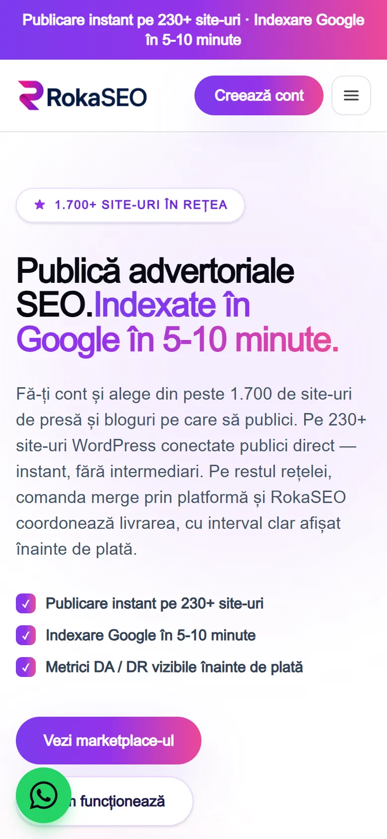 RokaSEO pe telefon